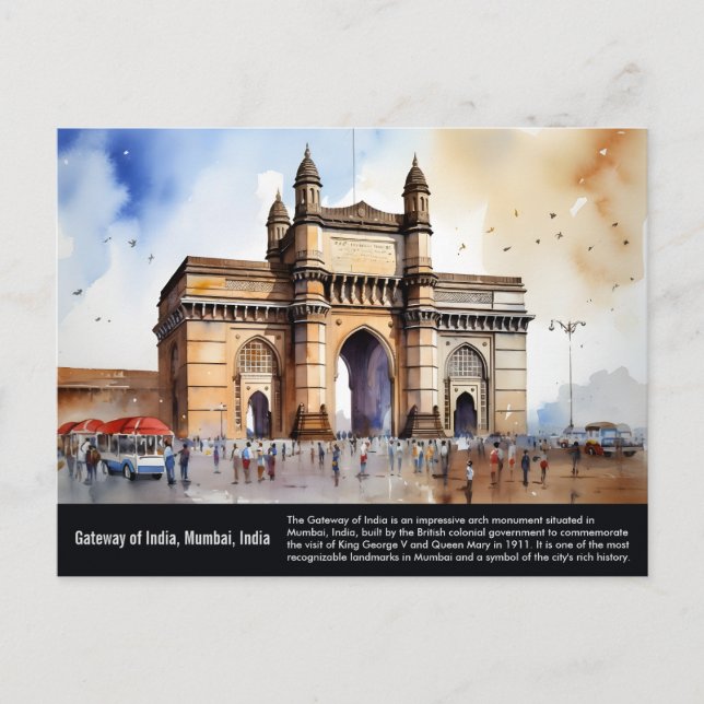 Carte Postale Passerelle de l'Inde Mumbai (Devant)
