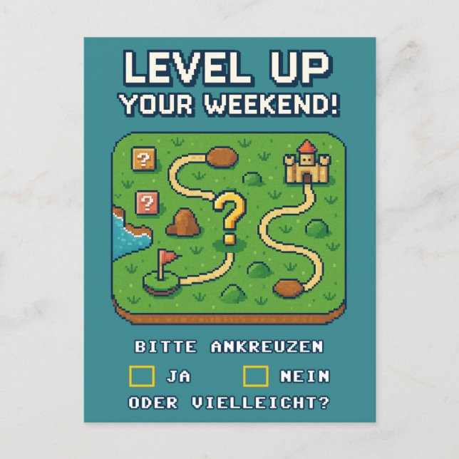 Carte Postale Passez votre week-end au niveau supérieur ! (Devant)