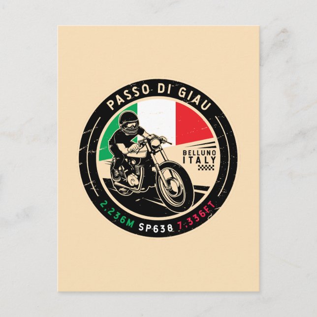 Carte Postale Passo di Giau Italie | Pass Giau | Motorcycle (Devant)