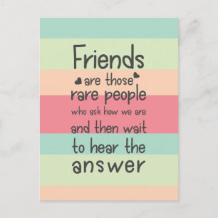 Carte Postale Pastel Cute Friends rare Friendship Citation Grand