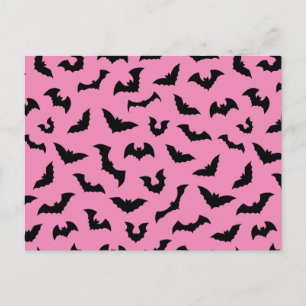 Carte Postale Pastel goth chauve-souris rose motif halloween