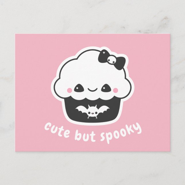 Carte Postale Pastel Goth Éffrayant Cute Cupcake (Devant)
