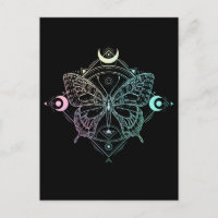 Pastel Goth Moon Gothic Wicca Crescent Butterfly