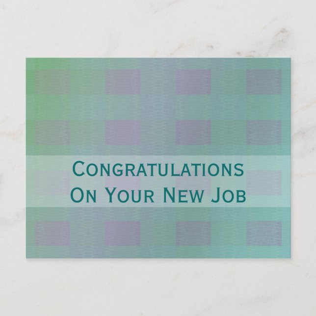 Carte Postale pastel green turquoise félicitations job (Devant)