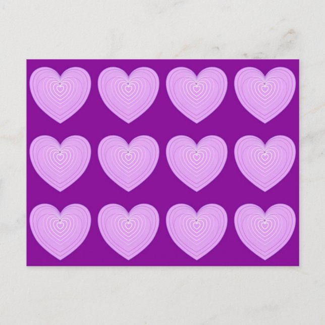 Carte Postale Pastel lavender coeur sur un arrière - plan violet (Devant)