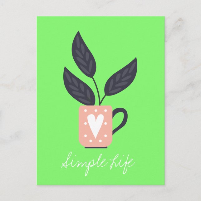 Carte Postale Pastel plante moderne simple (Devant)