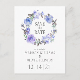 Carte Postale Pastel Purple Aquarelle Florale Enregistrer la d