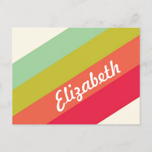 Carte Postale Pastel Rainbow Nom personnalisé