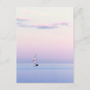 Carte Postale Pastel seascape with a sailboat