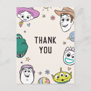 Carte Postale Pastel Toy Histoire Personnages Merci