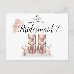 Carte Postale Pastel Tropical Foliage Bridesmaid