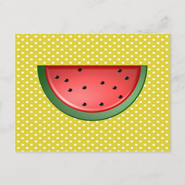 Carte Postale Pastèque et pois polka (Devant)