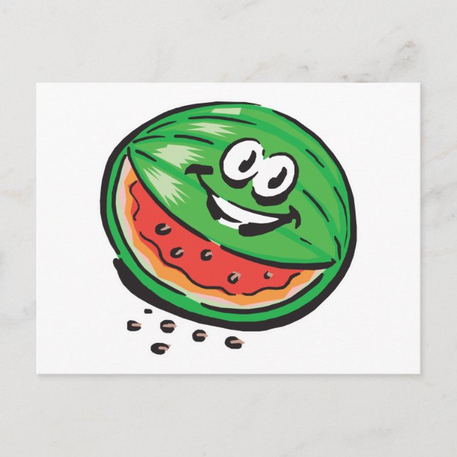 Carte Postale pastèque joyeuse (Devant)