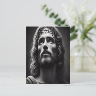 Carte Postale Pasteur divin Jésus avec un regard tendre