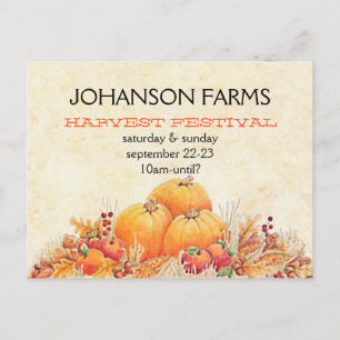 Carte Postale Patch Citrouille du Festival Harvest