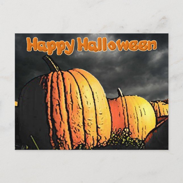 Carte Postale Patch Citrouille Halloween (Devant)