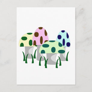 Carte Postale Patch de champignon