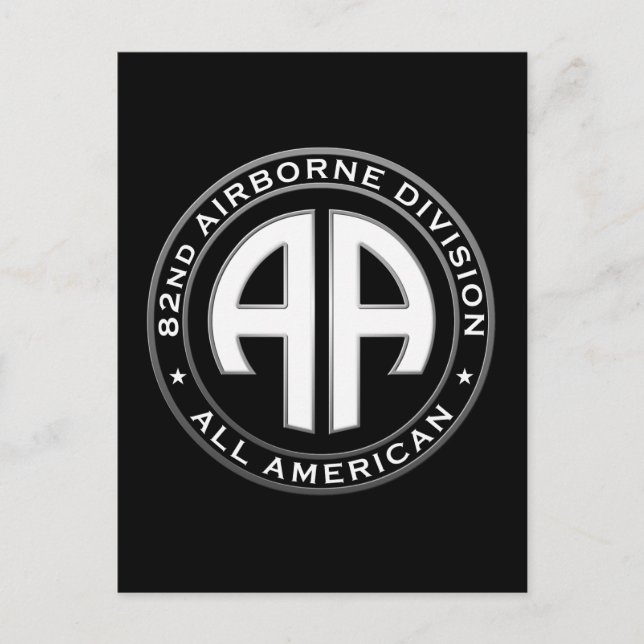 Carte Postale Patch Décontracté de la 82e division aéroportée (Devant)