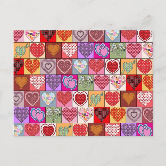 CARTE POSTALE PATCHES DE COEUR (Devant)