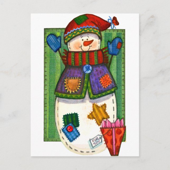 Carte Postale Patches Snowman (Devant)