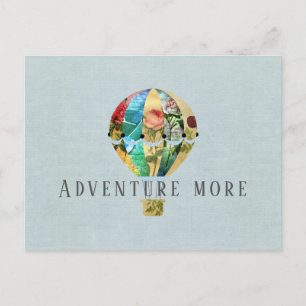 Carte Postale Patchwork Hot Air Balloon