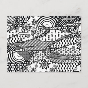 Carte Postale Patchwork Motif noir et blanc 06