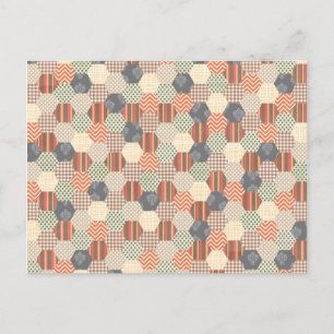 Carte Postale Patchwork Pentagon Motif