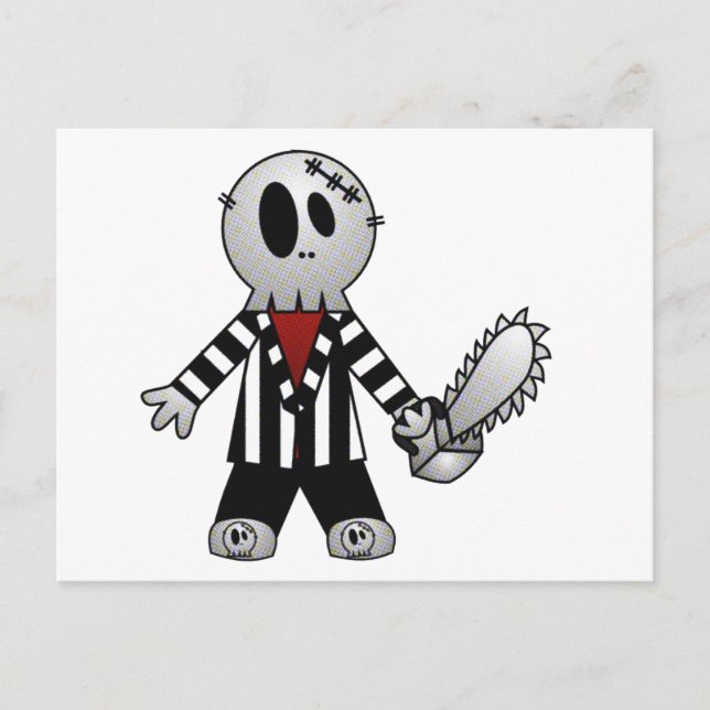 CARTE POSTALE PATCHY CHAINSAW HALLOWEEN SKELETON (Devant)