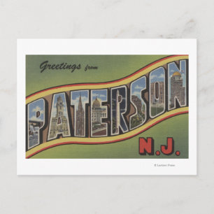 Carte Postale Paterson, New Jersey - Scènes de grandes lettres