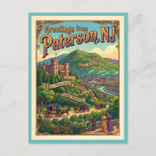 Carte Postale Paterson NJ Château Lambert Garret Mountain