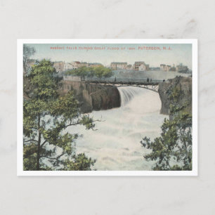 Carte Postale Paterson NJ, Chutes Passaic, Inondation de 1904 Vi