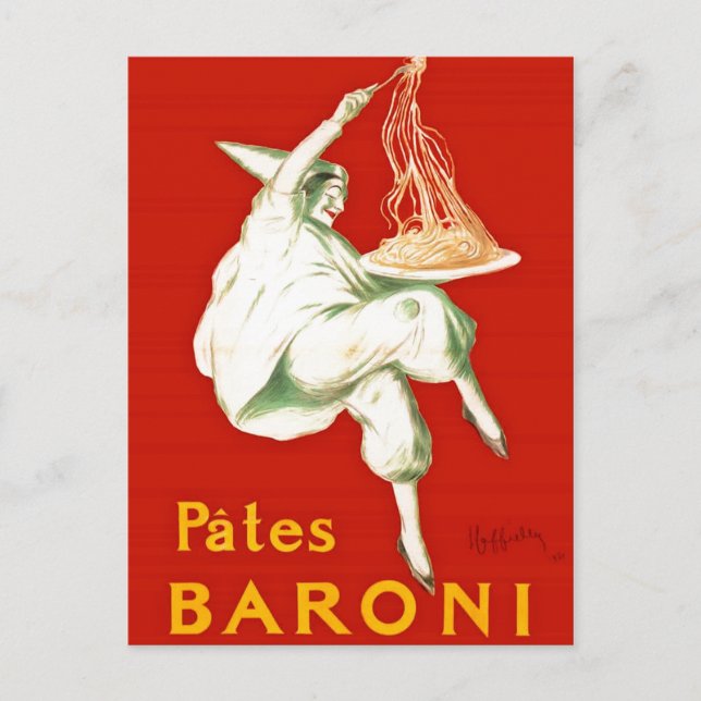 Carte Postale Pates Baroni Cappiello Publicité Vintage (Devant)