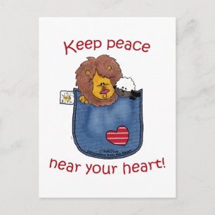 Carte Postale Pâtes de poche Lion et Lamb