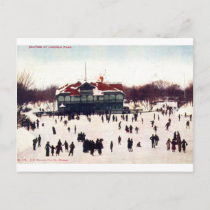 Carte Postale Patinage Vintage 1908 à Lincoln Park, Chic