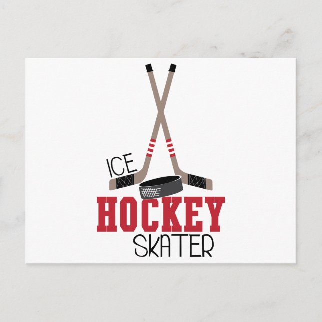 Carte Postale Patineur de hockey sur glace (Devant)
