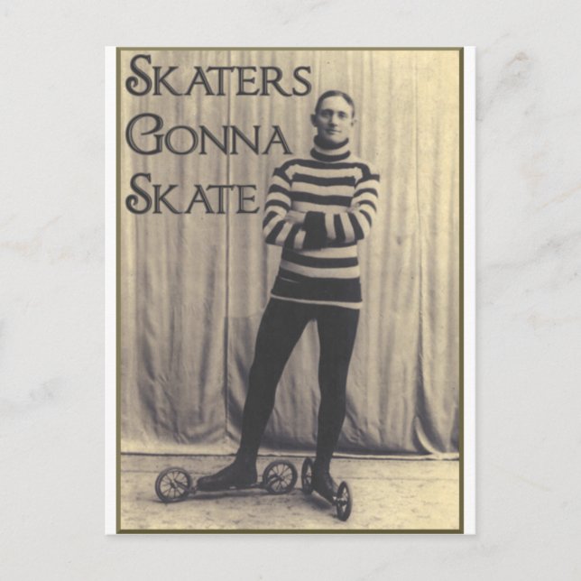 Carte Postale Patineurs allant patiner… (Devant)