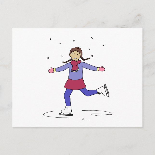 Carte Postale Patineuse sur glace (Devant)