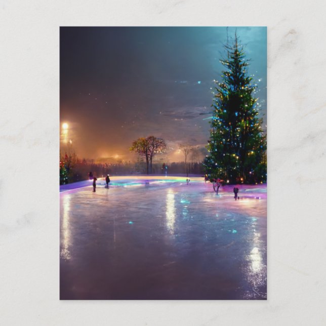 Carte Postale Patinoire extérieure dans le pays (Devant)