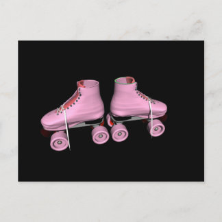 Carte Postale Patins à rouleaux roses chauds