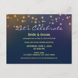 Carte Postale Patio Lights Réception de mariage Eloped