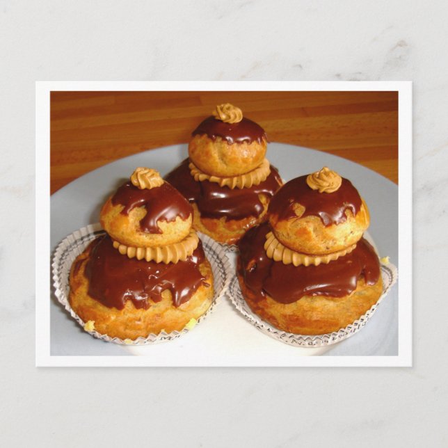 Carte Postale Pâtisserie française Choux Bun Photo (Devant)