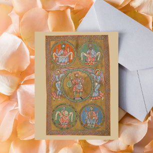 Carte Postale Patriarches Abraham Isaac Jacob Manuscrit médiéval