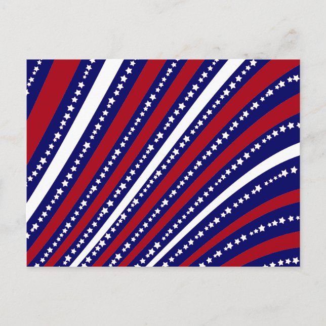 Carte Postale Patriotic Stars Stripes Freedom Drapeau 4 juillet (Devant)