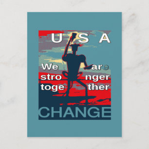 Carte Postale Patriotic USA Hope Graphisme Art Design