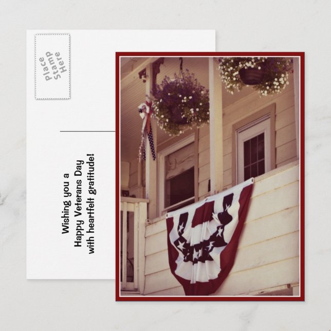 Carte postale patriotique américaine pour la fête  (Devant / Derrière)