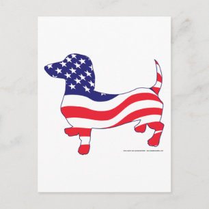 Carte Postale Patriotique Dachshund / Wiener