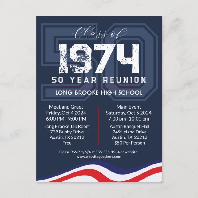 Carte Postale Patriotique États-Unis 50 Année Classe secondaire  (Devant)