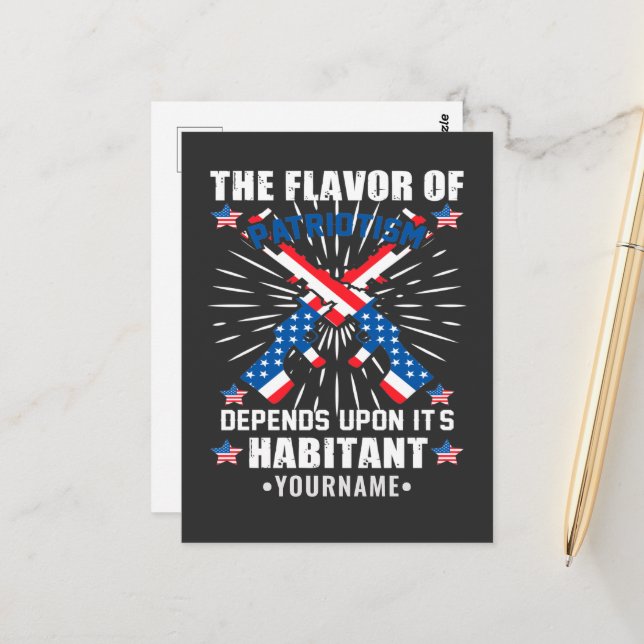 Carte Postale Patriotique La saveur du patriotisme (Devant/Arrière en situation)