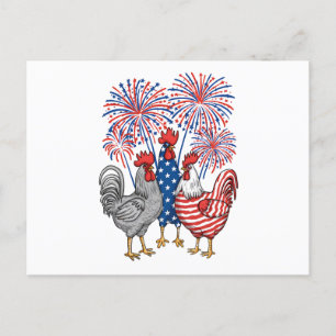 Carte Postale Patriotique USA Picken USA Hen 4 juillet
