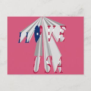 Carte Postale Patriotisme effarant : I Love USA Perspective Art